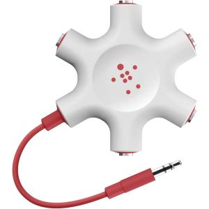 Belkin RockStar 5-Jack Multi Headphone Audio Splitter (Red) (F8Z274btRED)(Red)