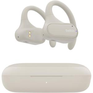Belkin SoundForm ClearFit Wireless Open-Ear Earbuds, Lightweight Sport Earphones, Bluetooth Earbuds w/Long-Lasting Comfort, IPX5 Waterproof Rating for iPhone, Hiking, Biking, Running, & More – Sand(Sand)