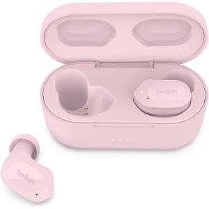 Belkin Wireless Earbuds, SoundForm Play True Wireless Earphones with USB-C Quick Charge, IPX5 Sweat and Water Resistant, 38 Hour Play Time, Compatible with iPhone, Galaxy, Pixel and More – Pink(Pink)