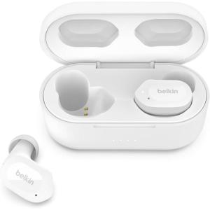 Belkin Wireless Earbuds, SoundForm Play True Wireless Earphones with USB-C Quick Charge, IPX5 Sweat and Water Resistant, 38 Hour Play Time, Compatible with iPhone, Galaxy, Pixel and More – Pink(White)