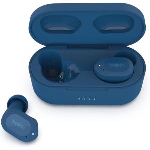 Belkin Wireless Earbuds, SoundForm Play True Wireless Earphones with USB-C Quick Charge, IPX5 Sweat and Water Resistant, 38 Hour Play Time, Compatible with iPhone, Galaxy, Pixel and More – Pink(Blue)