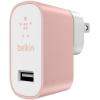 Belkin Mixit Metallic 2.4A Premium Wall and Car Charger Bundle with 4-Foot Micro USB Cable Charging Kit – for Android Phones – Rose Gold