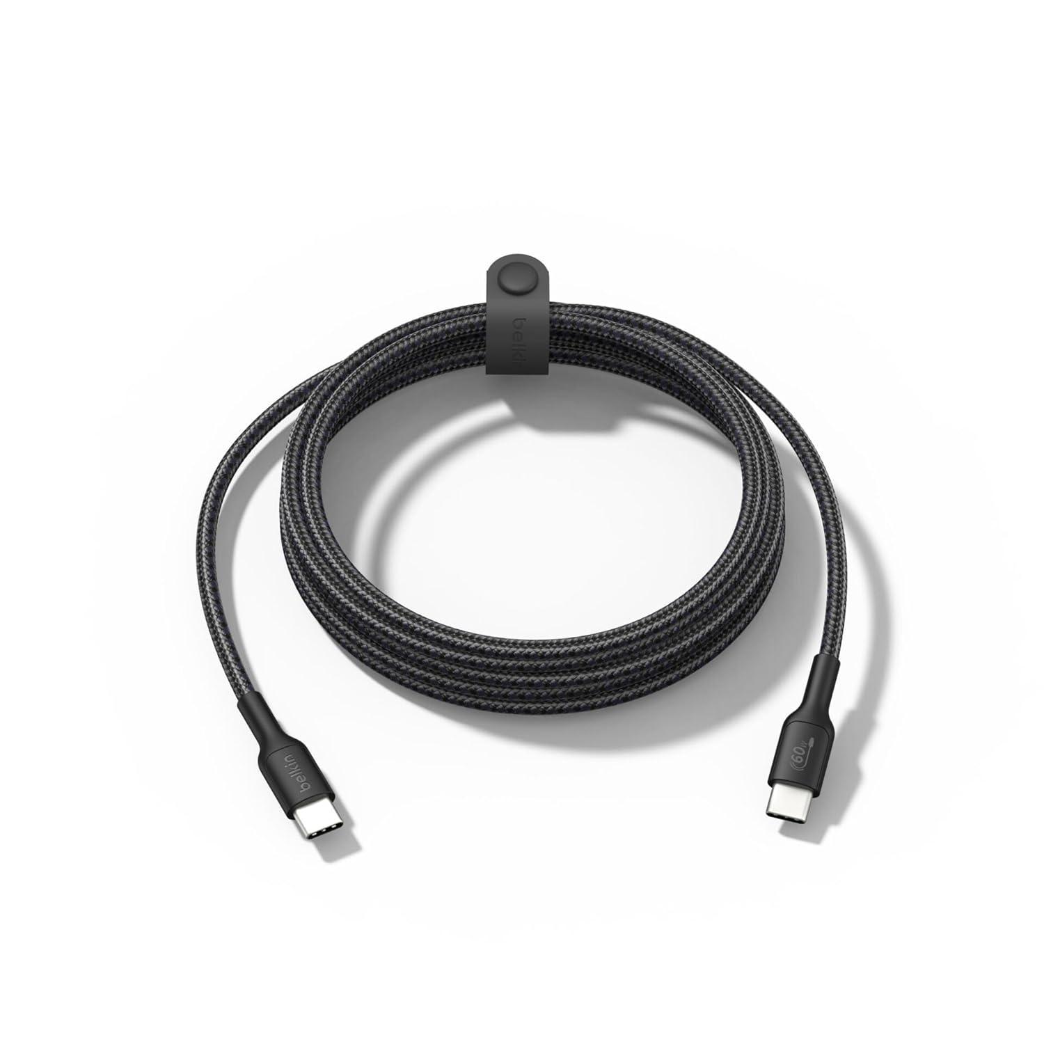imageBelkin Gaming USBC to USBC Cable 60W 66ft Braided Type C Charger for Nintendo Switch 2 iPhone 16 iPhone 15 iPad MacBook Air Chromebook Samsung Galaxy S25 Ultra etc Fast Charge for  Black