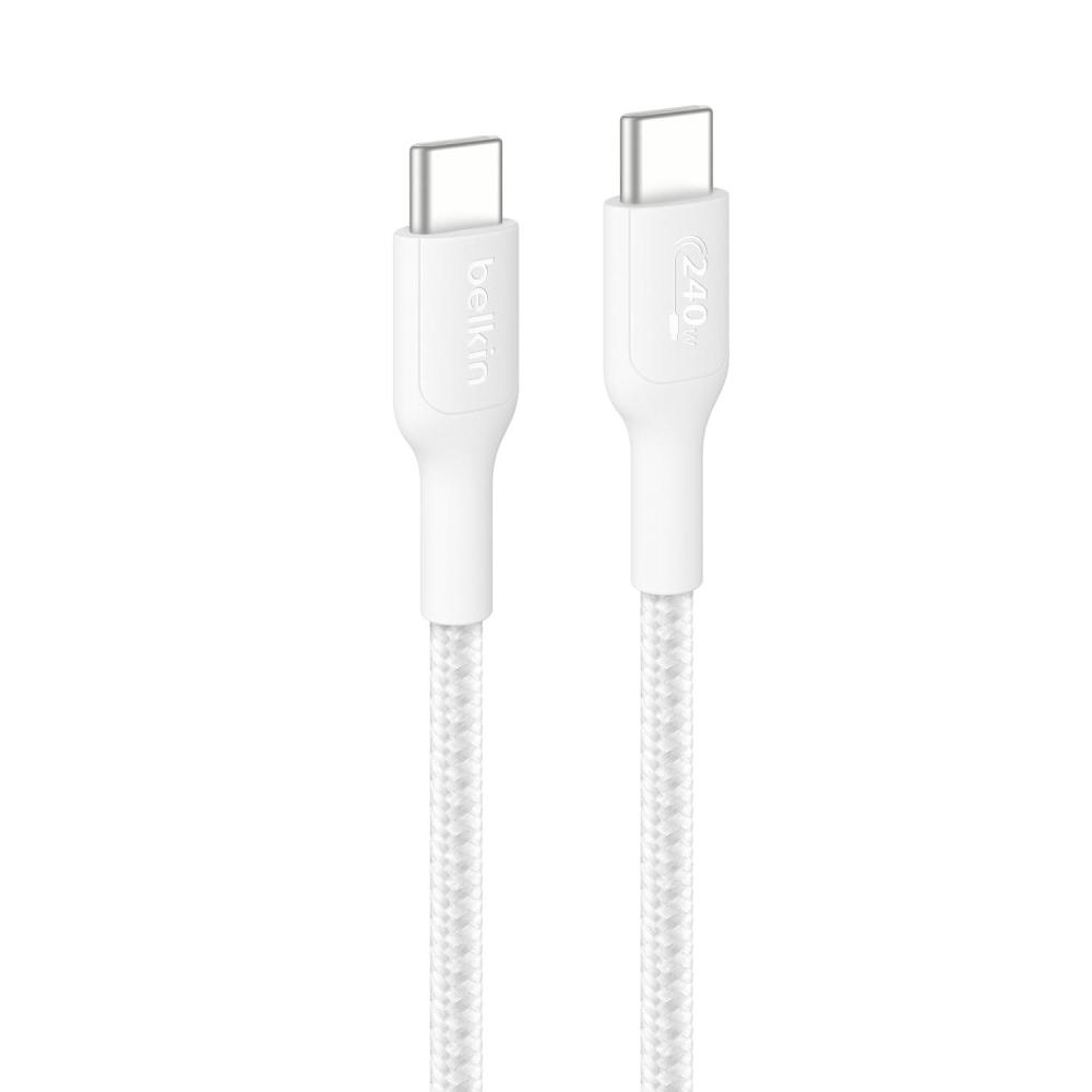imageBelkin USB C to USB C Cable 2 Meter 240W  Type C Charger iPhone Charger Cable Fast Charging for iPhone 17 Galaxy S25 Pixel 10 MacBook Chromebook iPad Pro  White